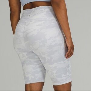 Lululemon Wunder Under Short 10" Ribbed HR Incognito Camo Jacquard Size 12